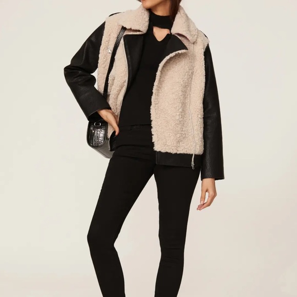 Peter Som Jackets & Blazers - Peter Som Collective Faux Shearling Moto Jacket